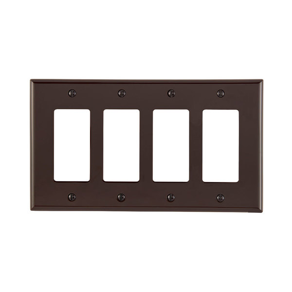 Leviton WALLPLATES BR WP 4G DEC MIDWAY NYLON PJ264-B